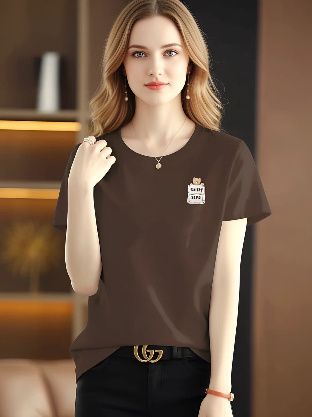 Side pocket bear dark coffee