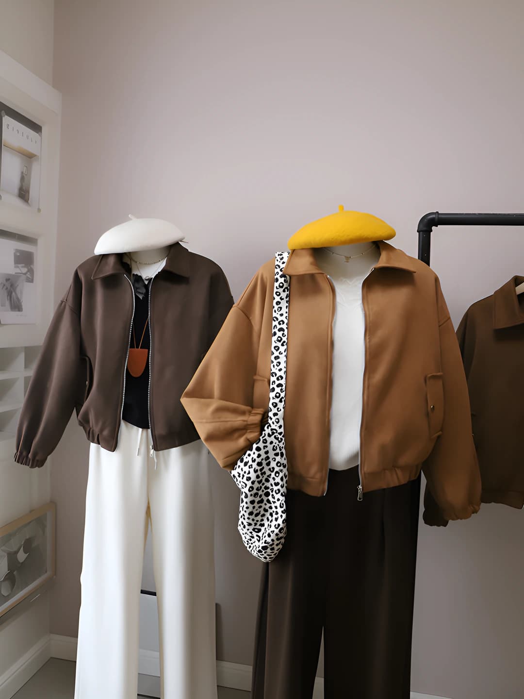 Ayollar uchun 2026 kuz-qish koreys uslubida retro bo'sh (oversize) kundalik kurtka, qaytarma yoqa, uzun yeng, fermuar, qalin mato, bir rangli