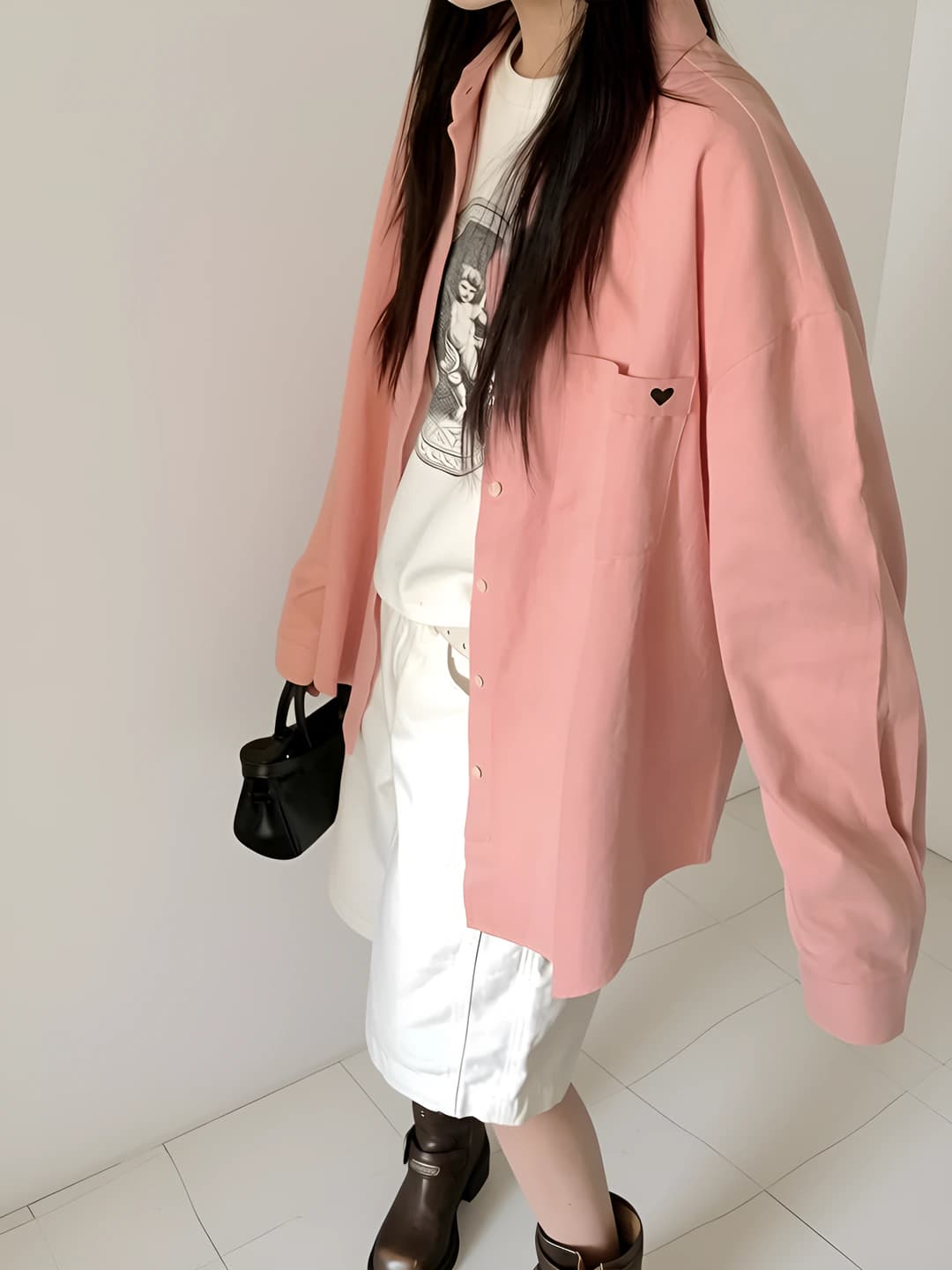 Women's spring-autumn sun-protective embroidered loose fit plus size POLO collar long sleeve casual shirt