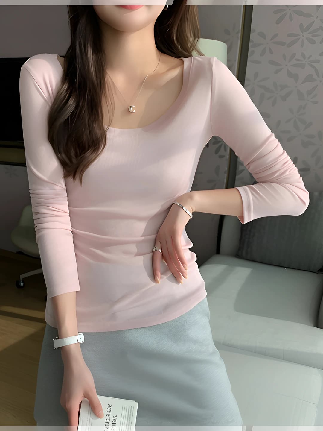 U-neck, pink