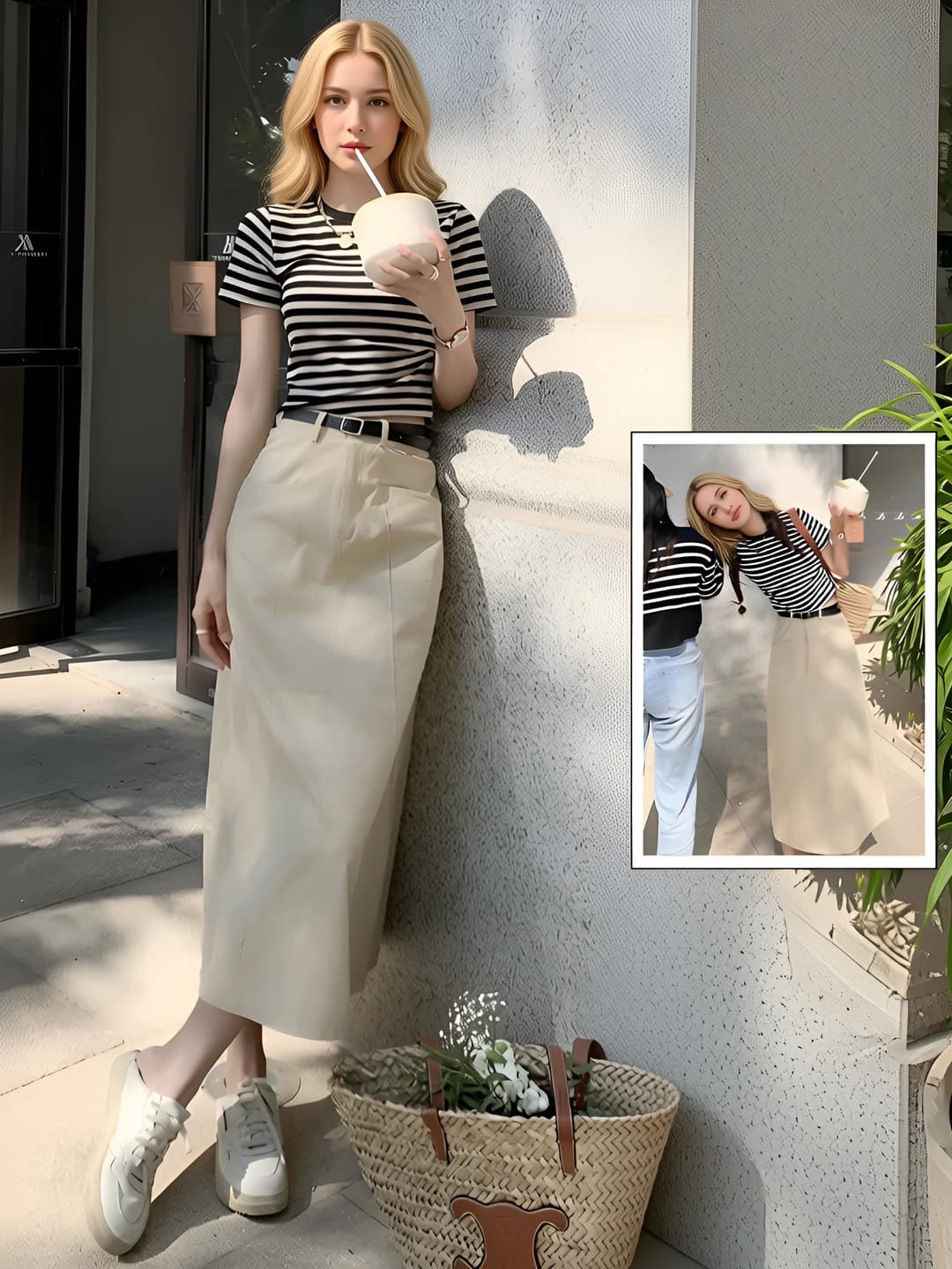 Women's striped short-sleeve t-shirt 2026 summer slim fit slimming crew neck