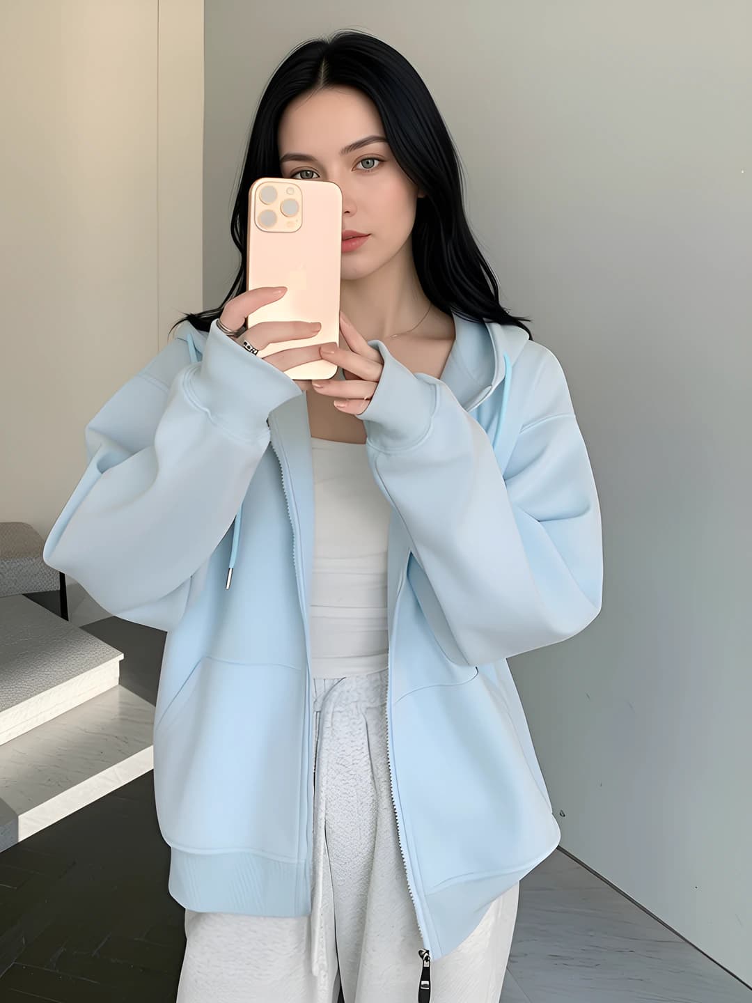 Blue, fleece lined