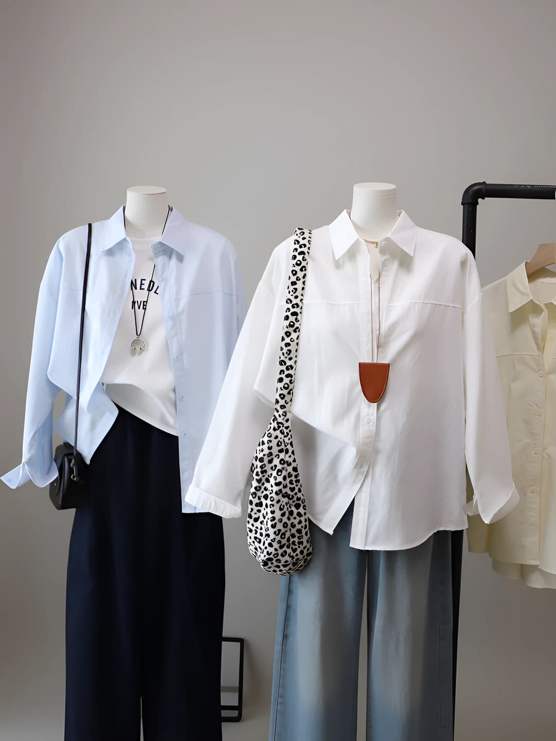 Ayollar uchun 2026 yil erta bahorgi koreys uslubida kundalik, bo'sh (oversize) kesimli, uzun yengli, o'rta-uzun ko'ylak-shirt