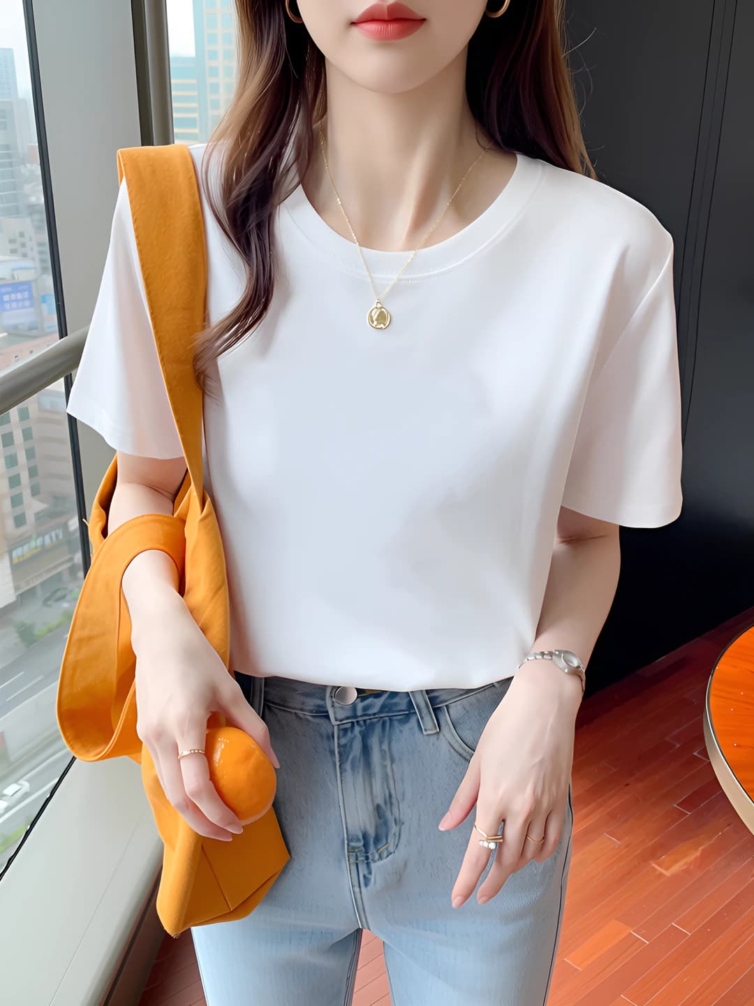 White 200g T-shirt [solid color]