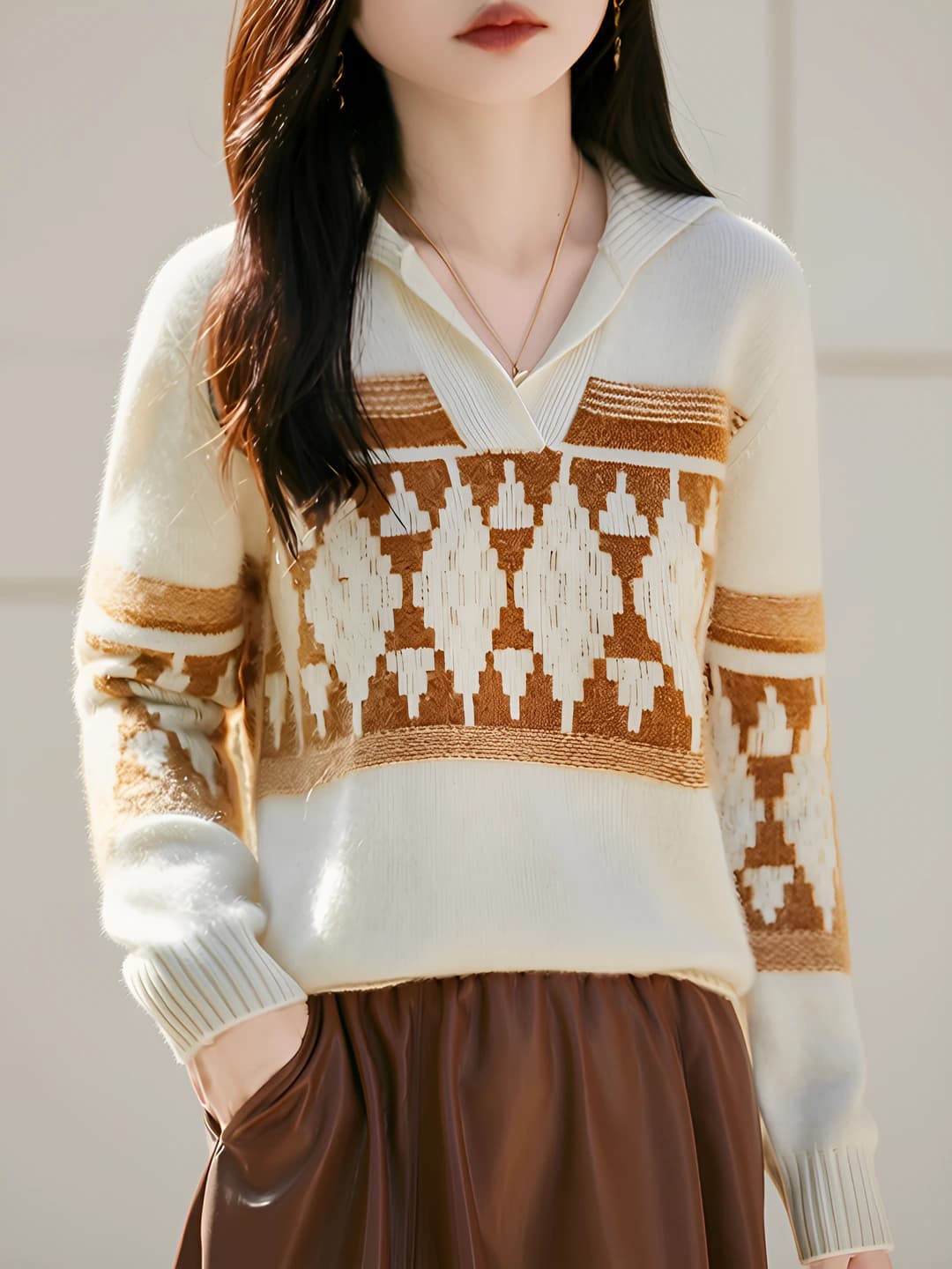 Light beige+caramel