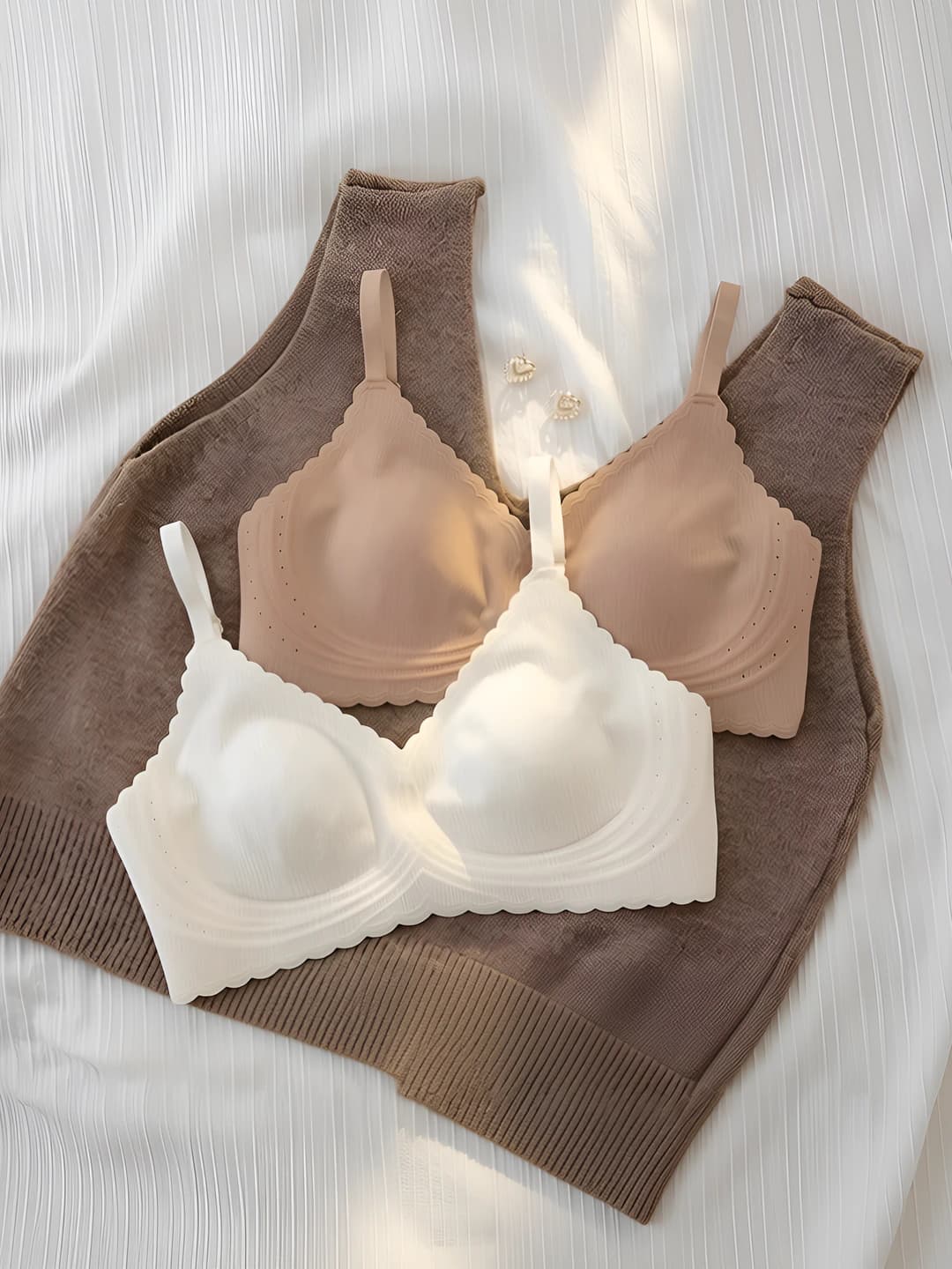 Women's seamless wireless bra, thin, plus size, side fat collection and anti-sagging support