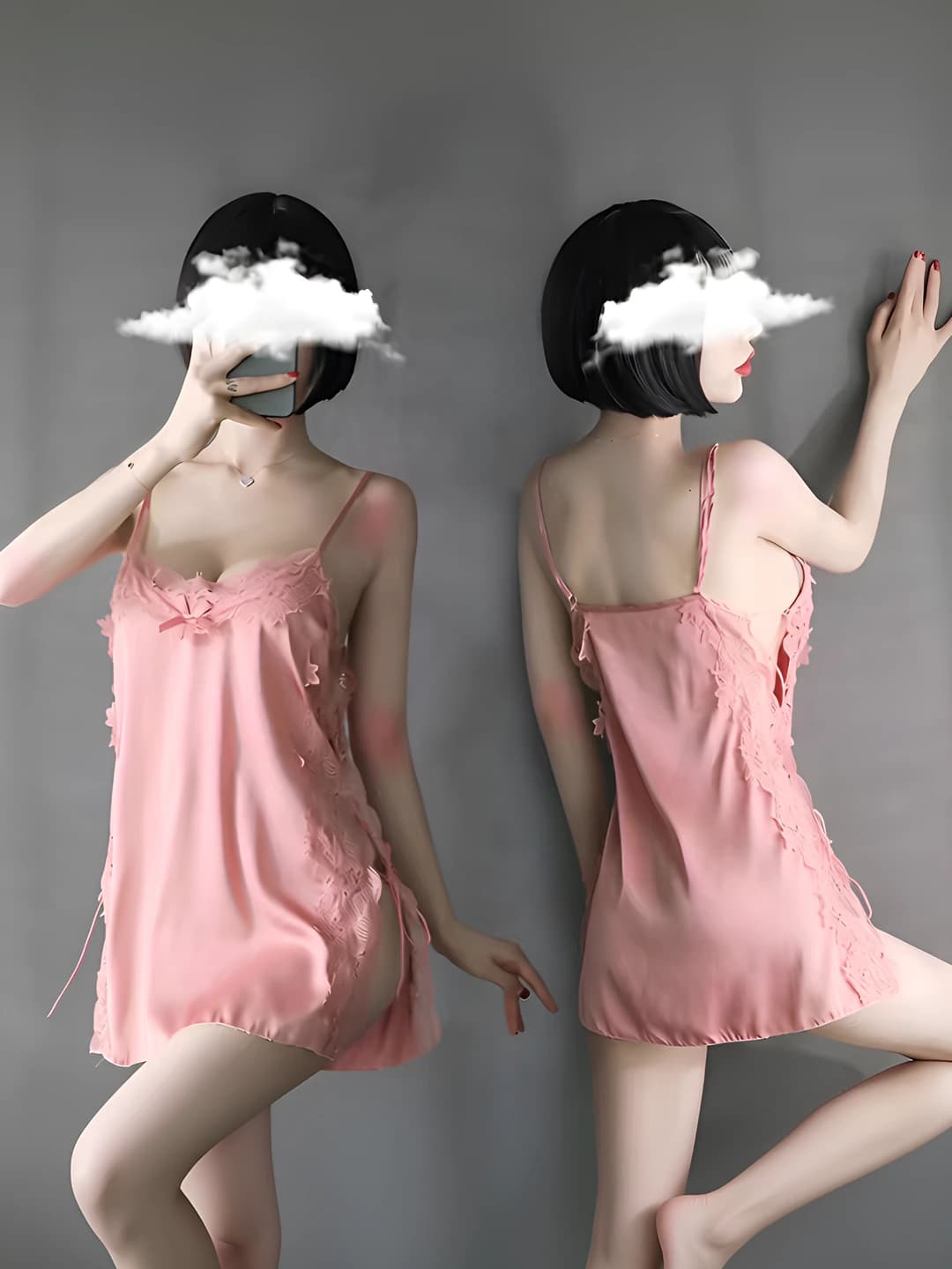 Pink nightgown + T-briefs