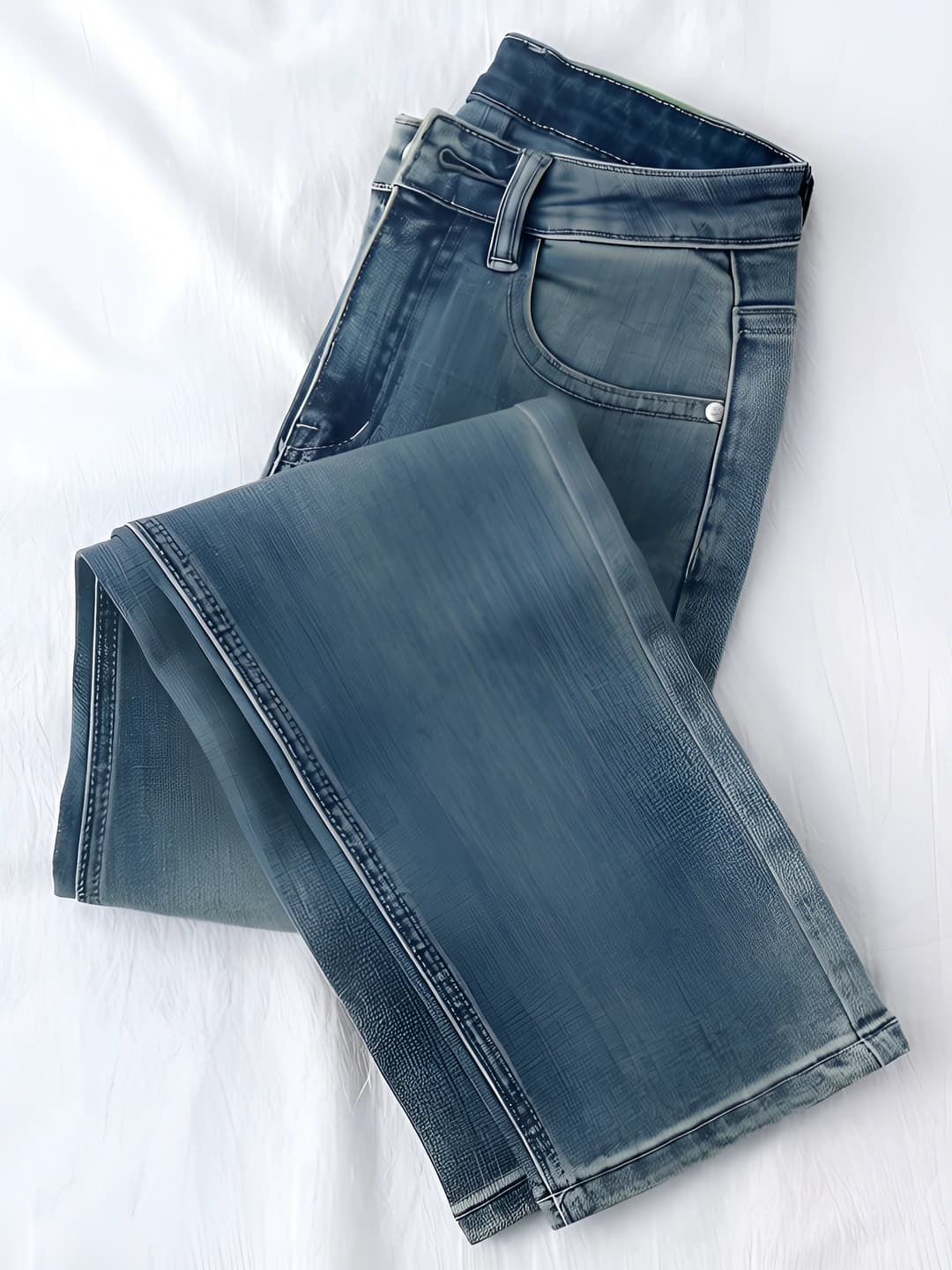 Women's high waist straight cut stretch jeans, slim fit ankle-length trousers, summer