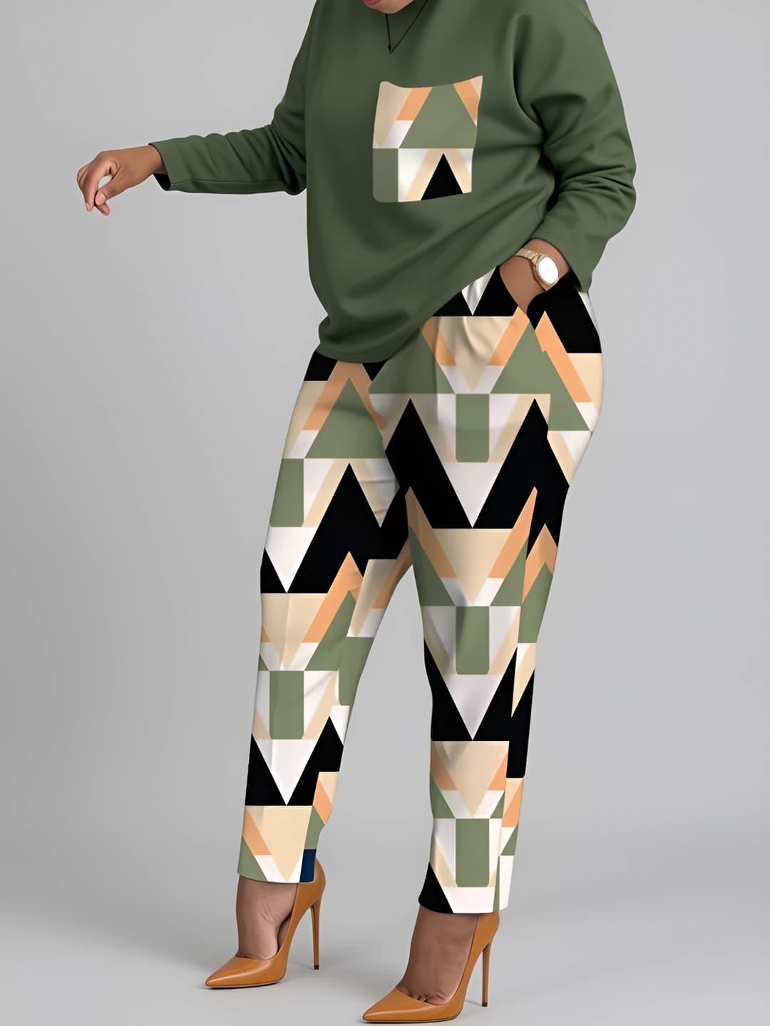 Xaki-yashil print