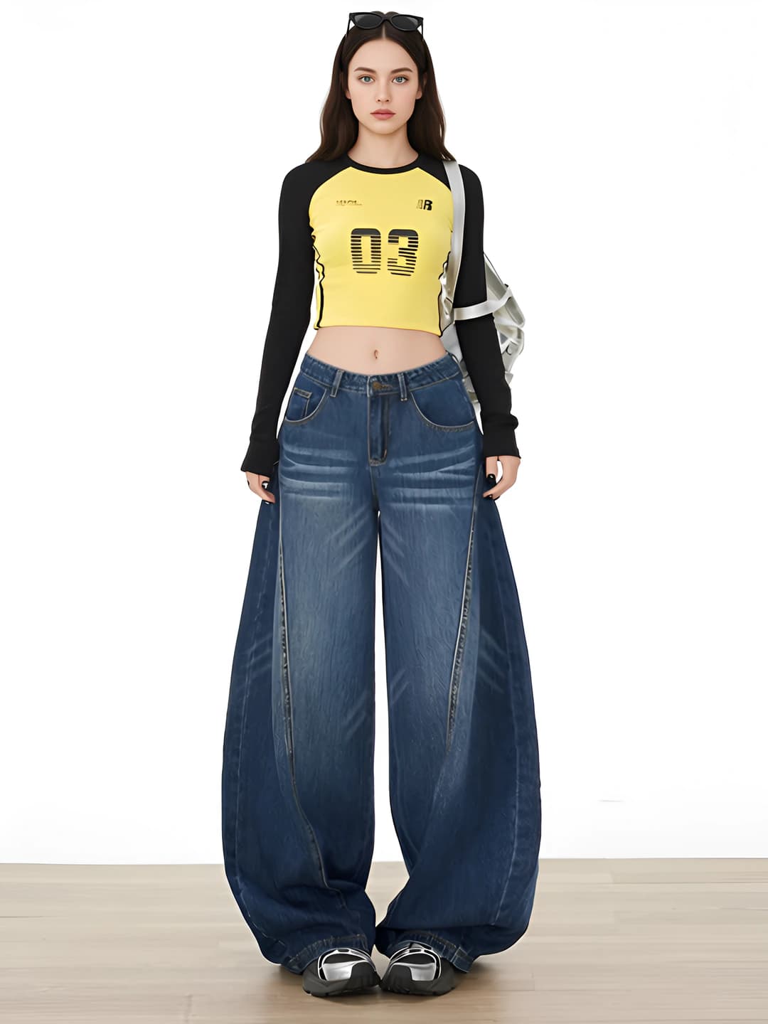 Women's wide and flared jeans: high waist, plus size, autumn, loose fit and slimming