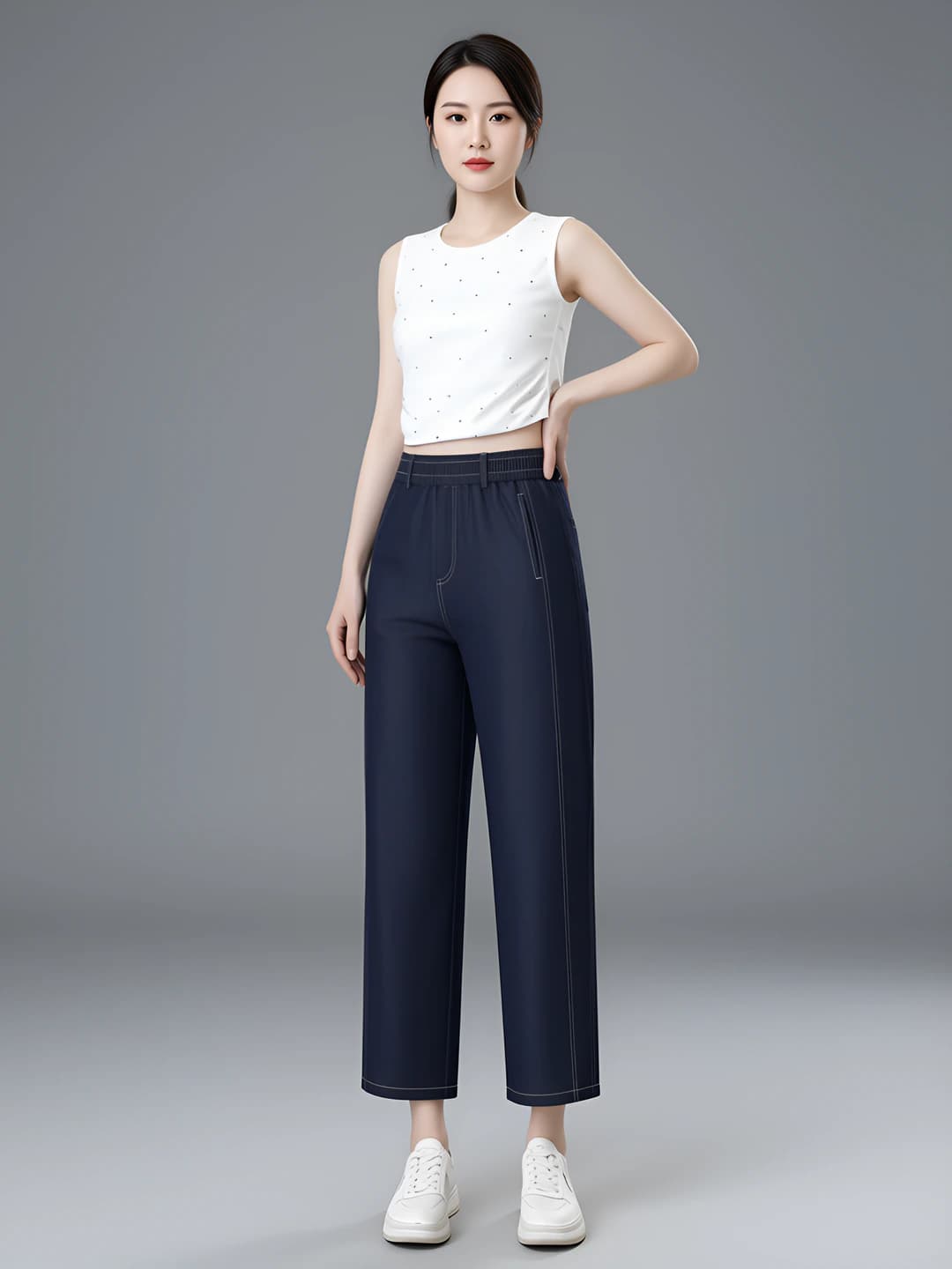 Denim blue ice silk 9/10 length 521