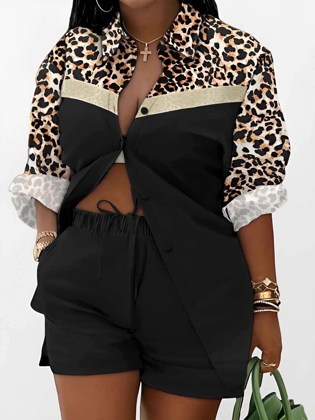 Leopard krep bra