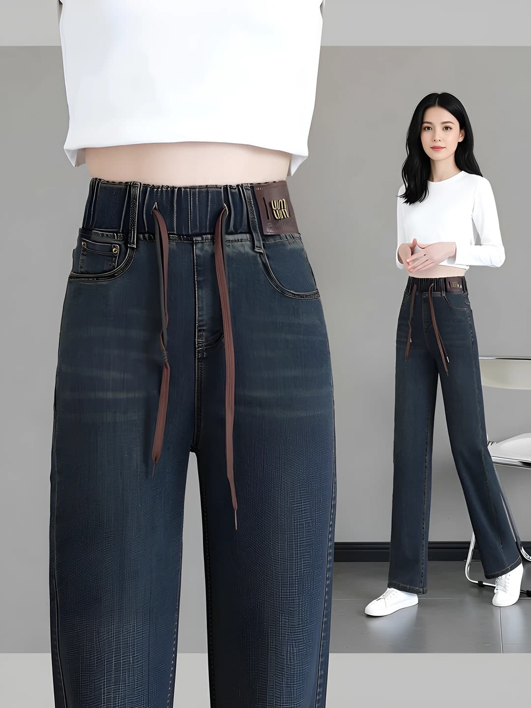 Dark blue long fleece-lined 936