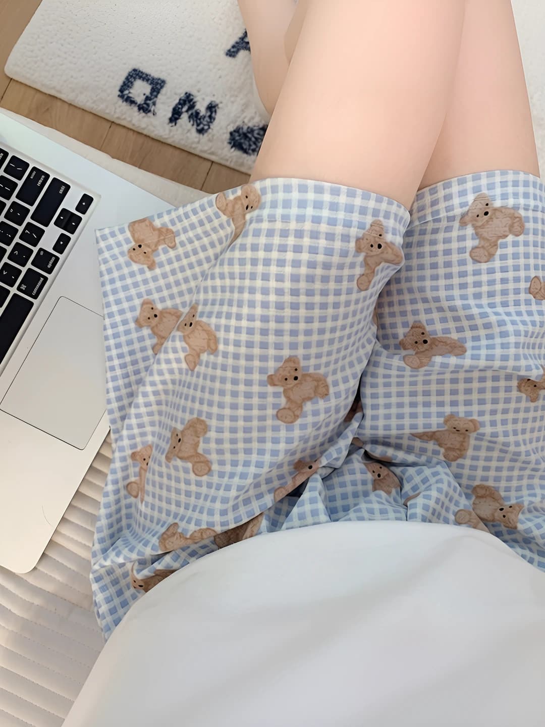 Blue Check Bear Shorts