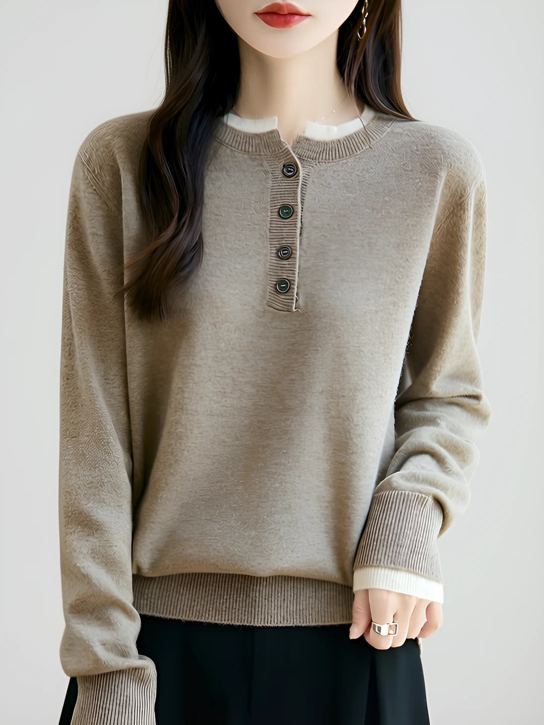 Tan, hooded