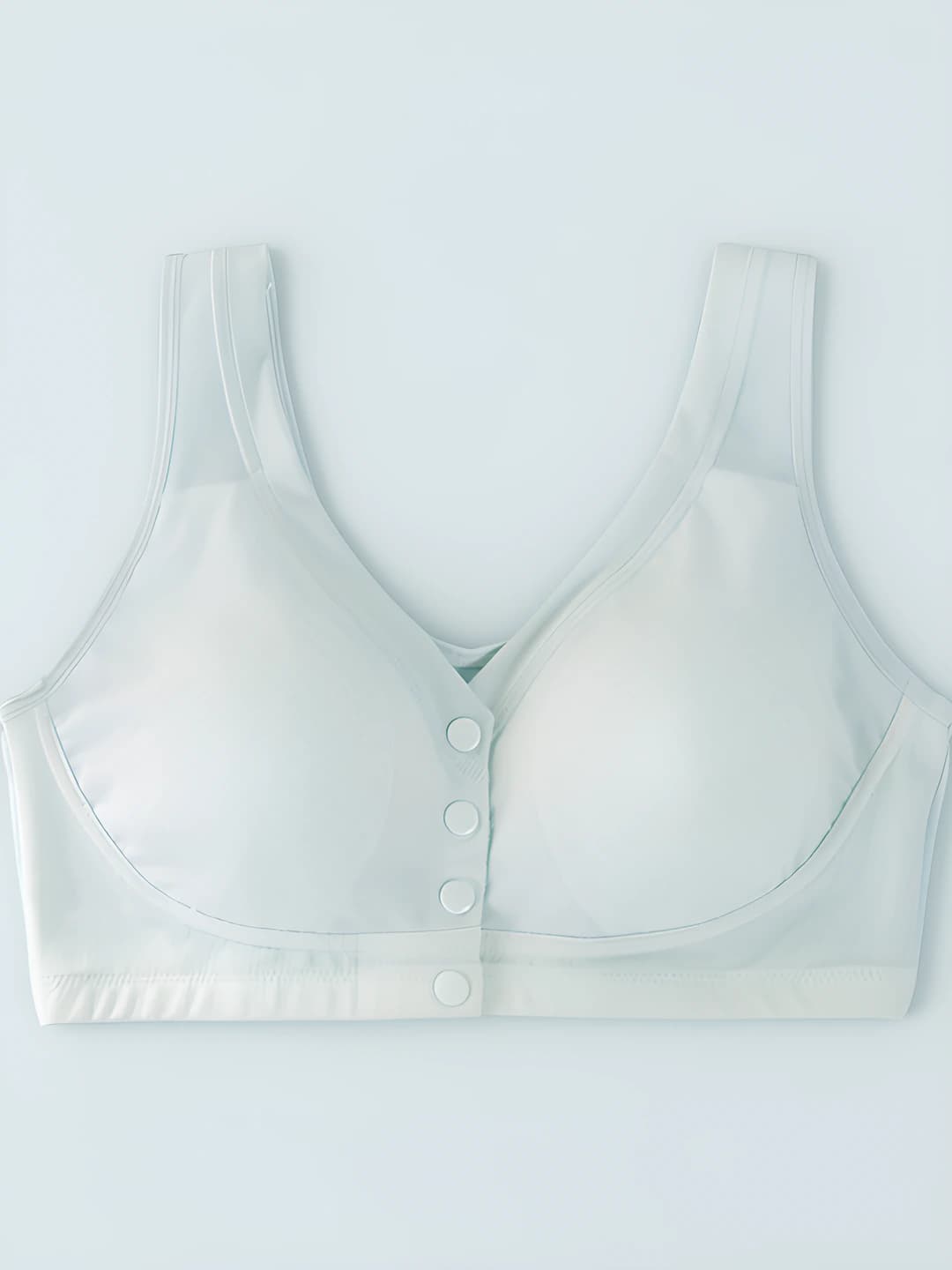 Women's wire-free front-clasp bra, pure cotton, summer thin, breathable, plus size