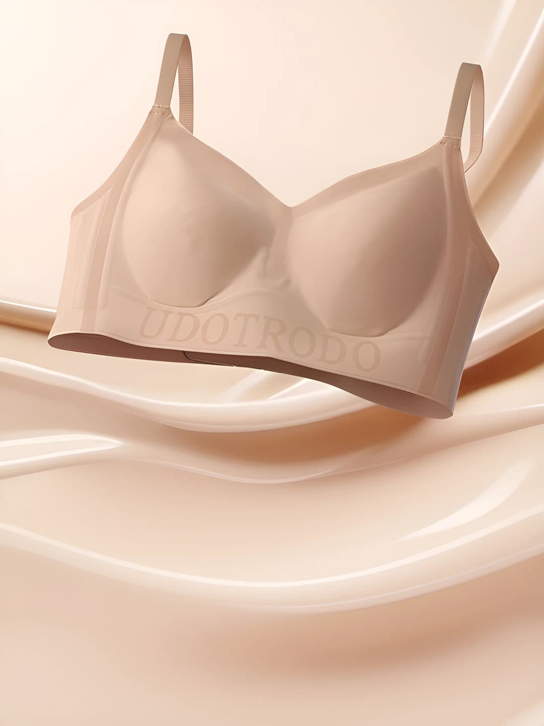 Women's summer ultra-thin seamless bra, cotton, soft support, minimizes large bust, gathers side breast, anti-sagging