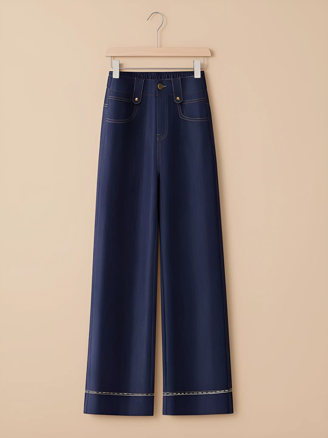 Ayollar uchun 2026 bahor-yoz, rangi o'zgarmaydigan denim ko'k, bo'sh (oversize) to'g'ri kesim, baland bel, juda yupqa Tencel jinsi shim