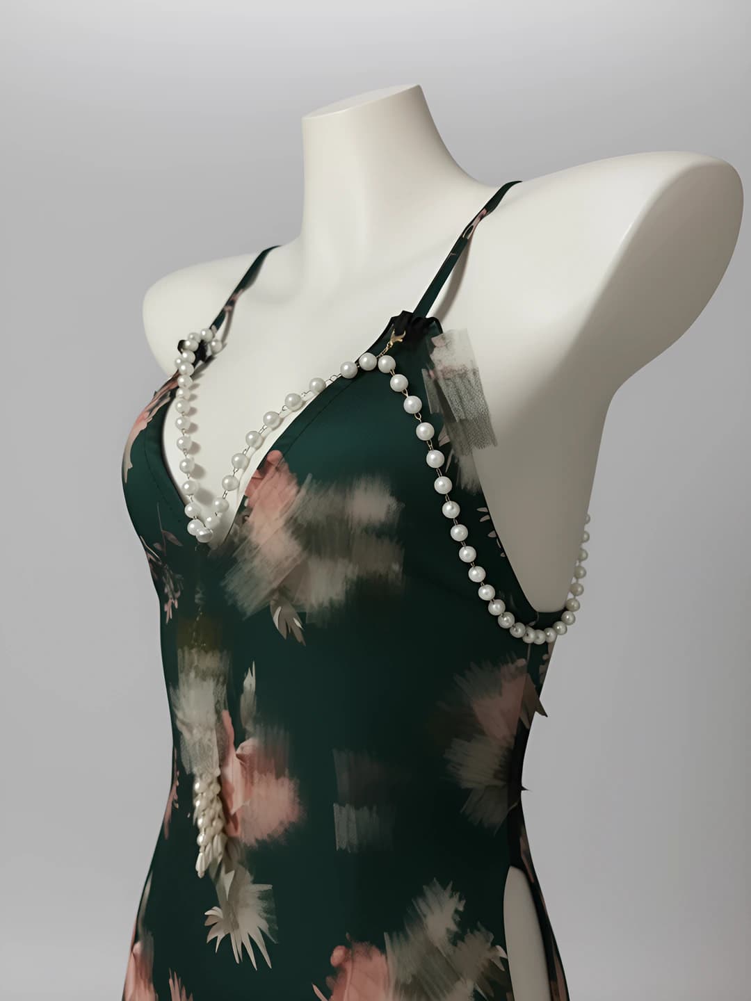 Yangi xitoy uslubidagi yashil qipao