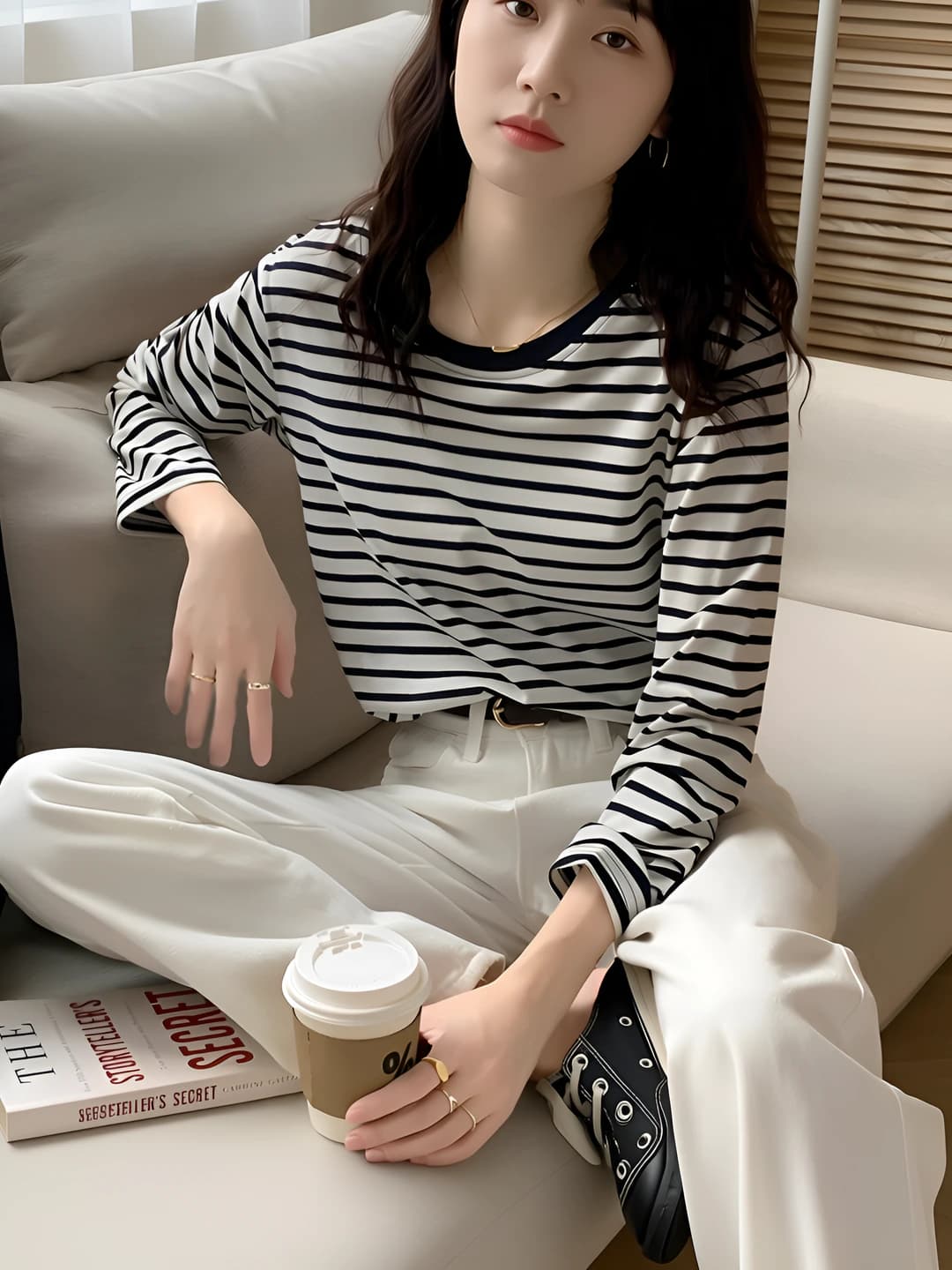 Blue & white striped