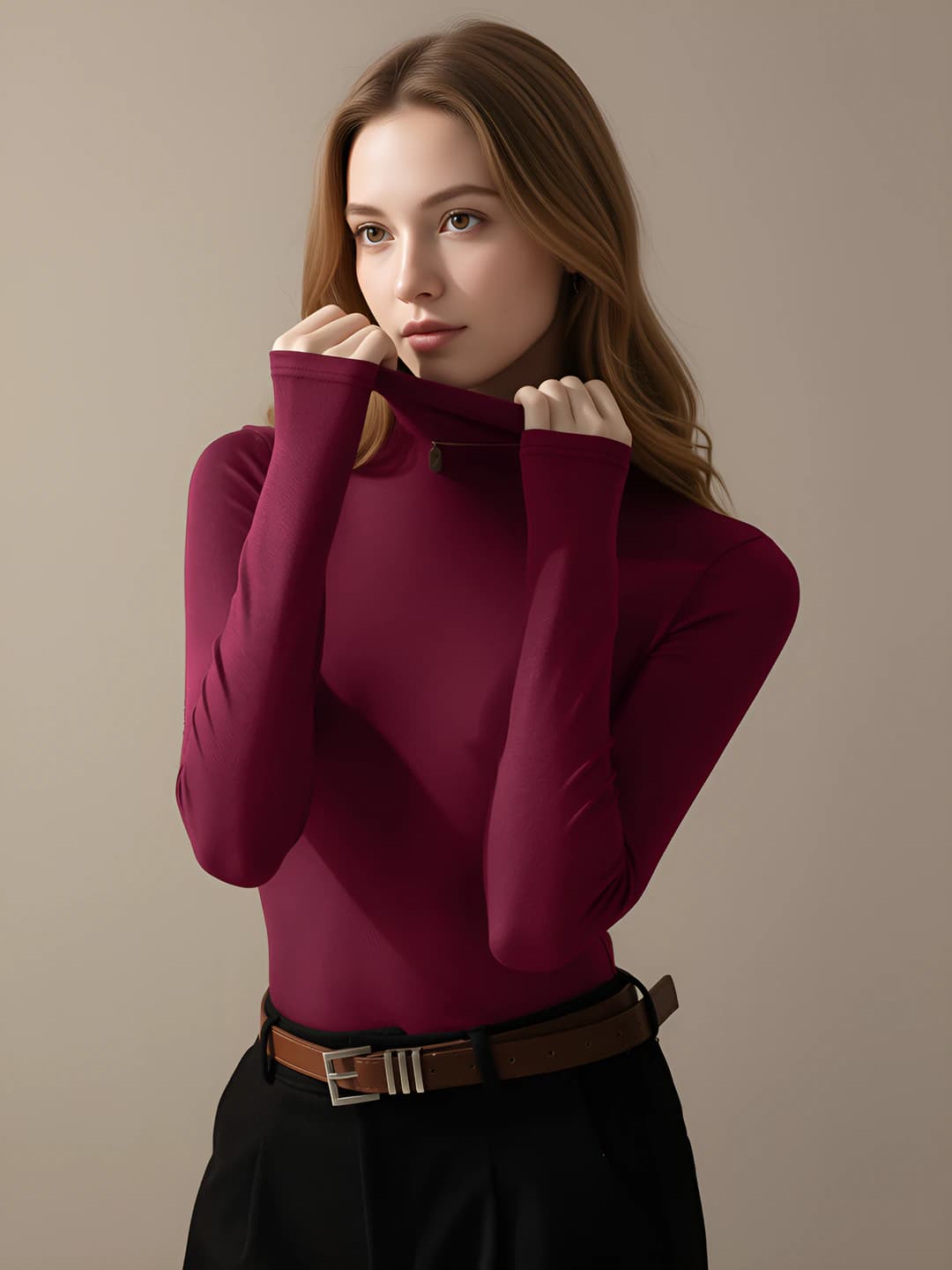 Bordo, yarim yuqori yaka