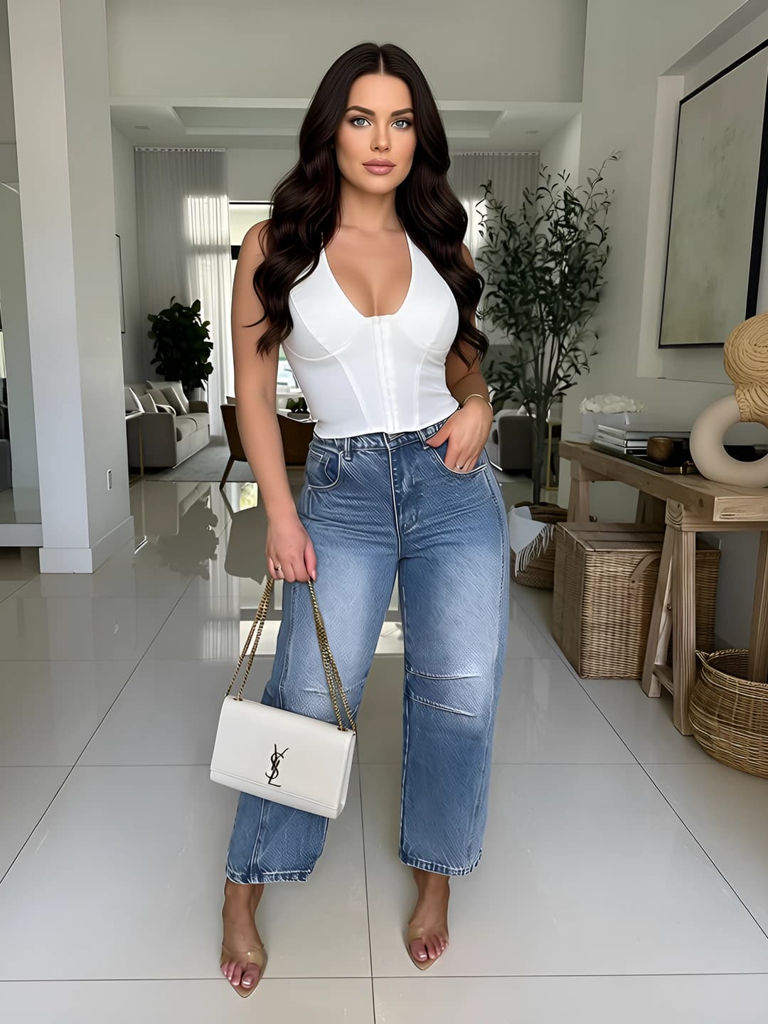 Women's 2026 summer retro washed wide and flared jeans, high waist, loose fit, thin fabric