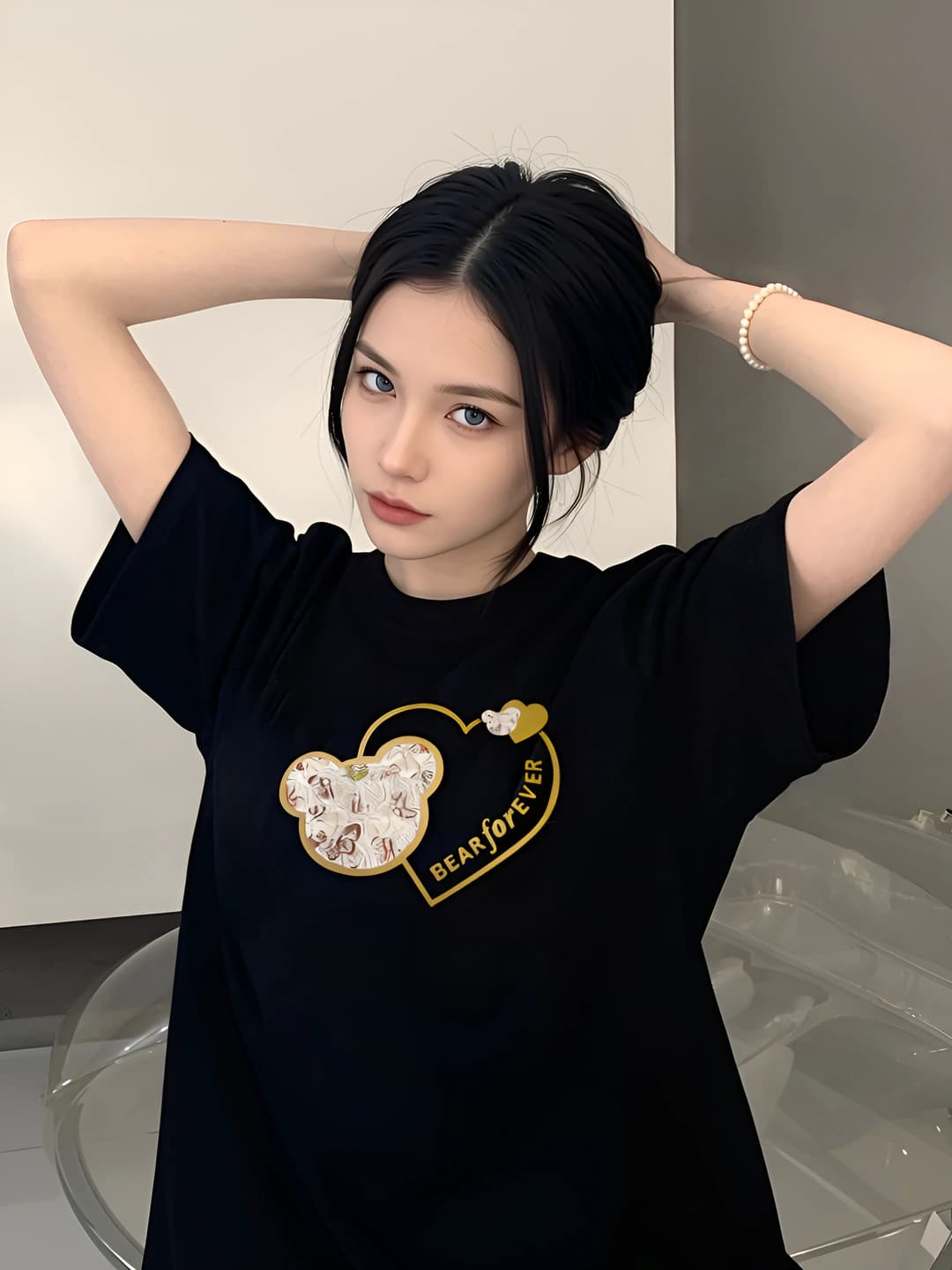 Black A32 Heart Bear