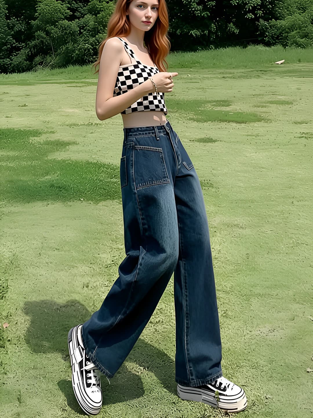Women's wide and flared jeans: high waist, straight cut, autumn-winter, loose fit, all-cotton