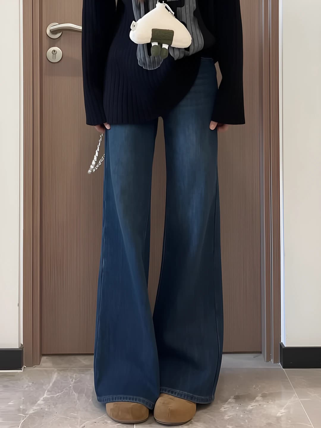 Deep Blue Fleece Thickened (Tall Version)