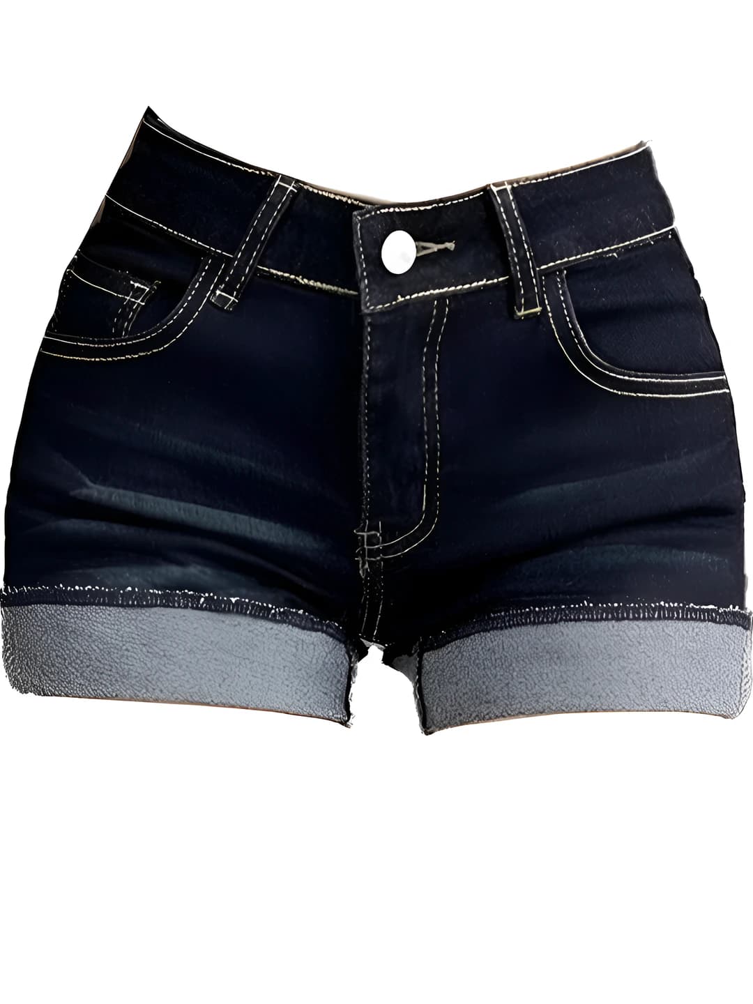 Women's summer low waist stretch denim shorts, straight cut, slim fit, slimming, plus size