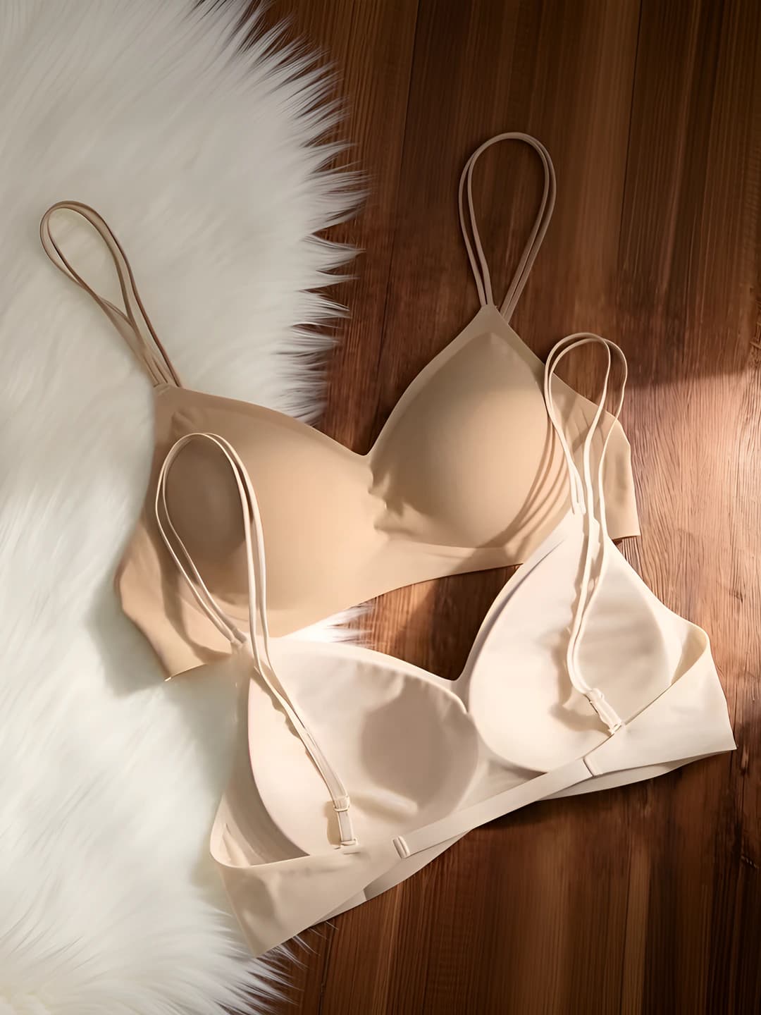 Women's summer thin seamless breathable wireless bra with push-up effect and beautiful back