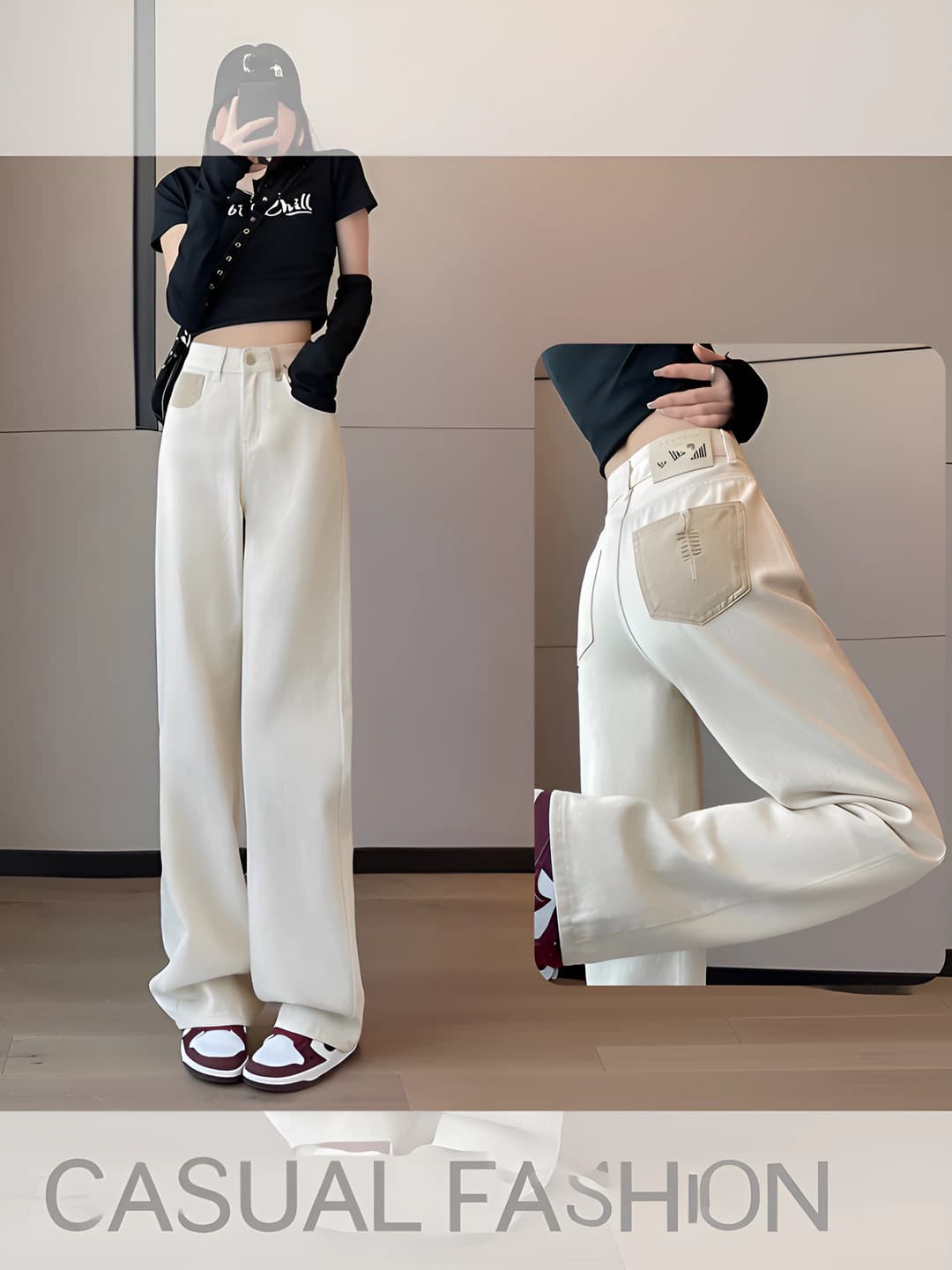 Off-white, Fleece, 9/10 Length