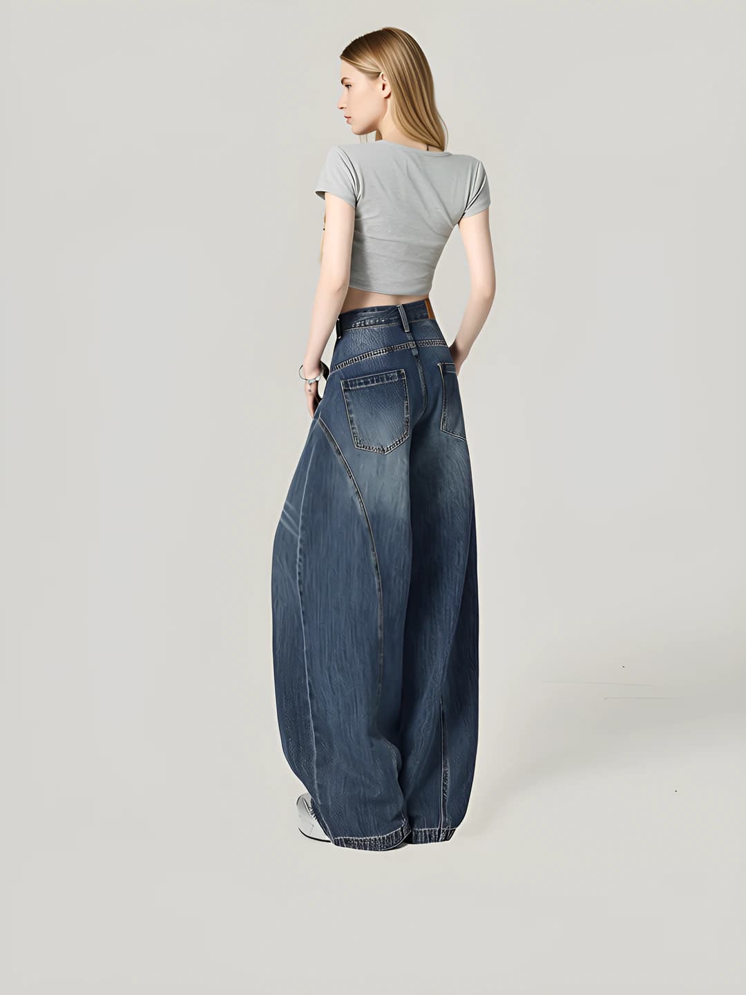 Women's wide and flared jeans, high waist, loose fit, wide-leg trousers, slimming, plus size, autumn, 2026
