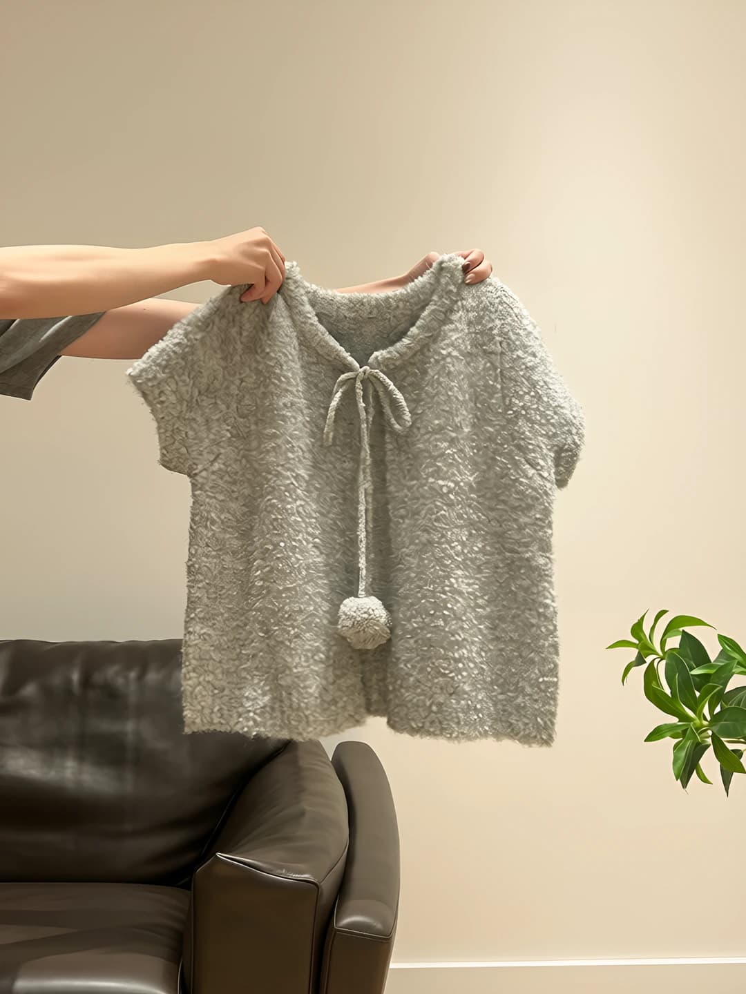 Women's knit sweater vest, sleeveless, with zip, long sleeve, autumn-winter 2026
