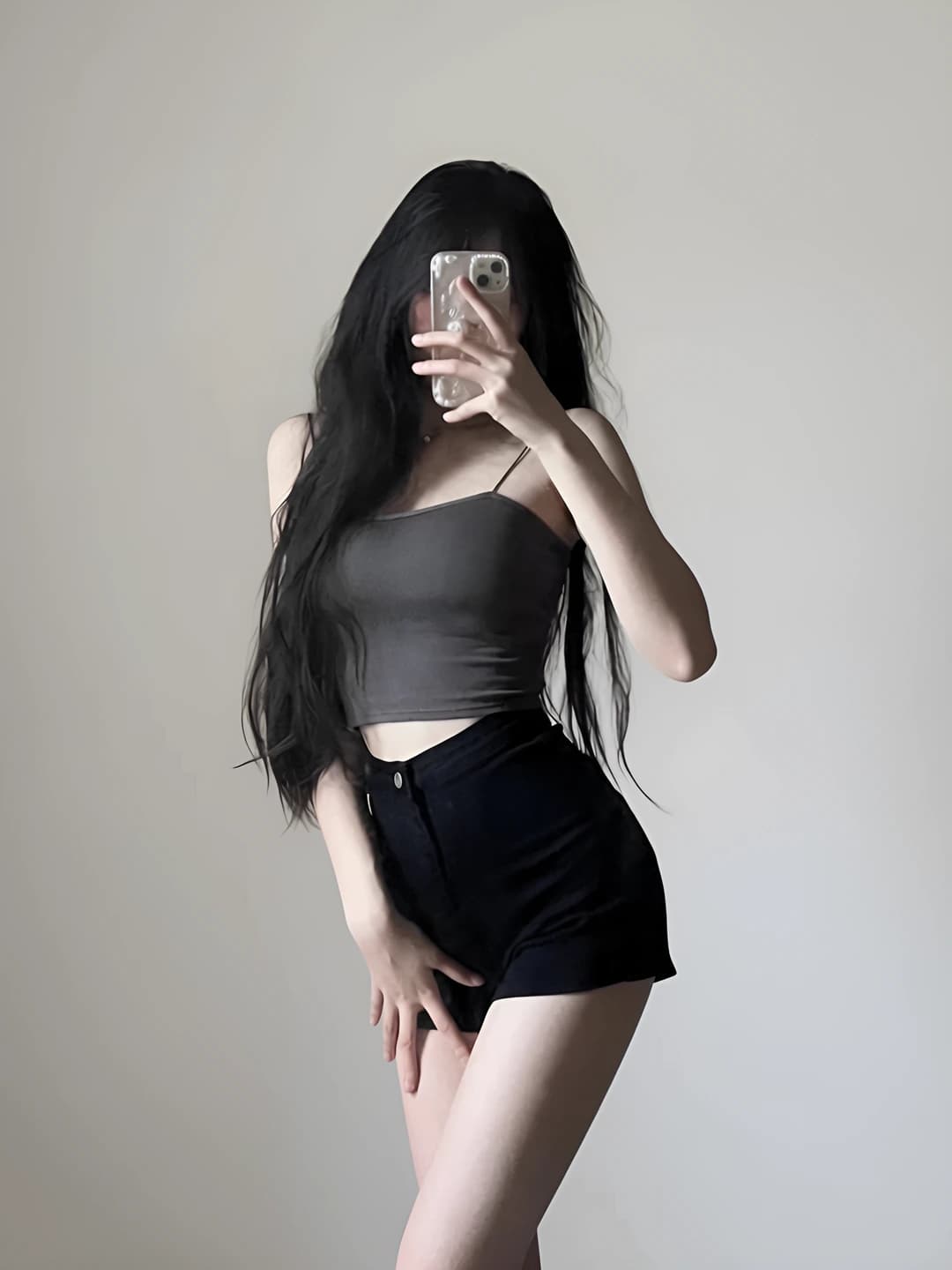 Women's high waist denim shorts, black, retro, slimming, thickened, summer 2026