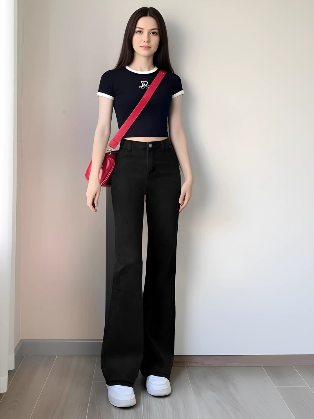 Black flared pants