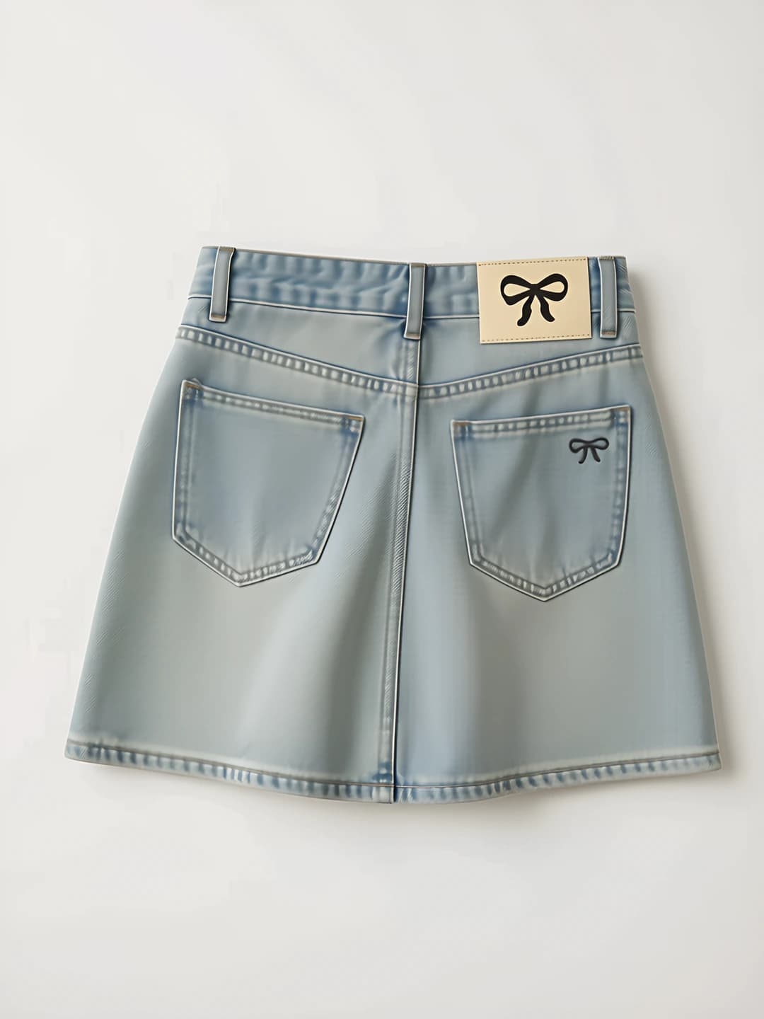 Ayollar uchun retro uslubdagi kashtali A-shakl kalta jinsi yubka, yozgi