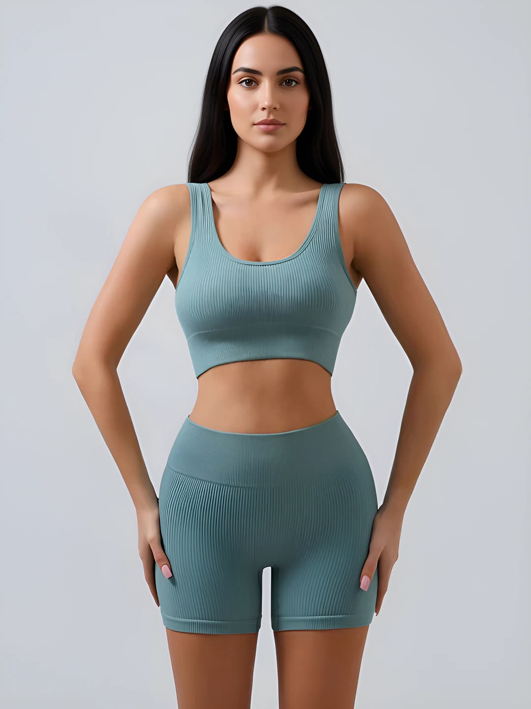Grey-blue bra shorts