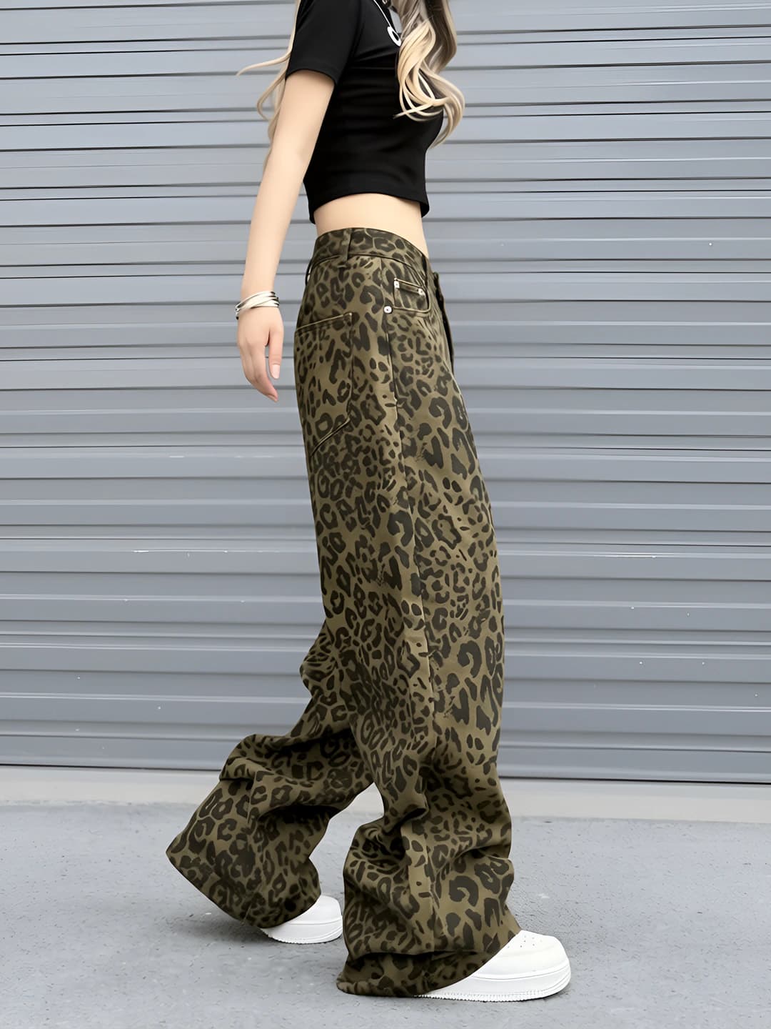 Leopard krep bra