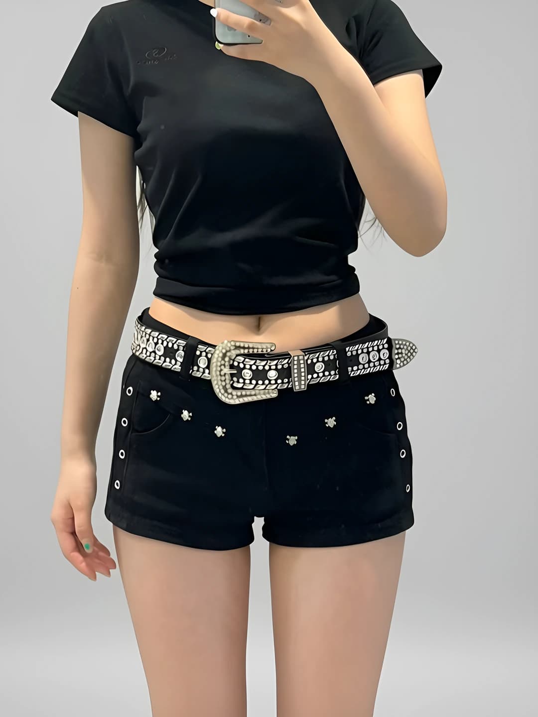 Women's denim shorts, spring-summer, high waist, straight cut, zip, casual