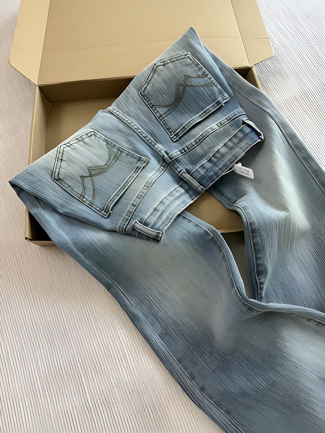 Women's high waist slimming washed wide and flared jeans