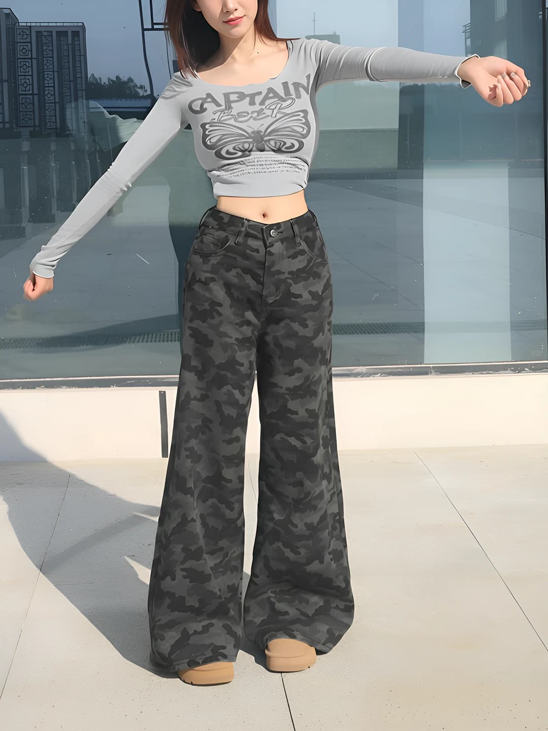 Camouflage, zipper