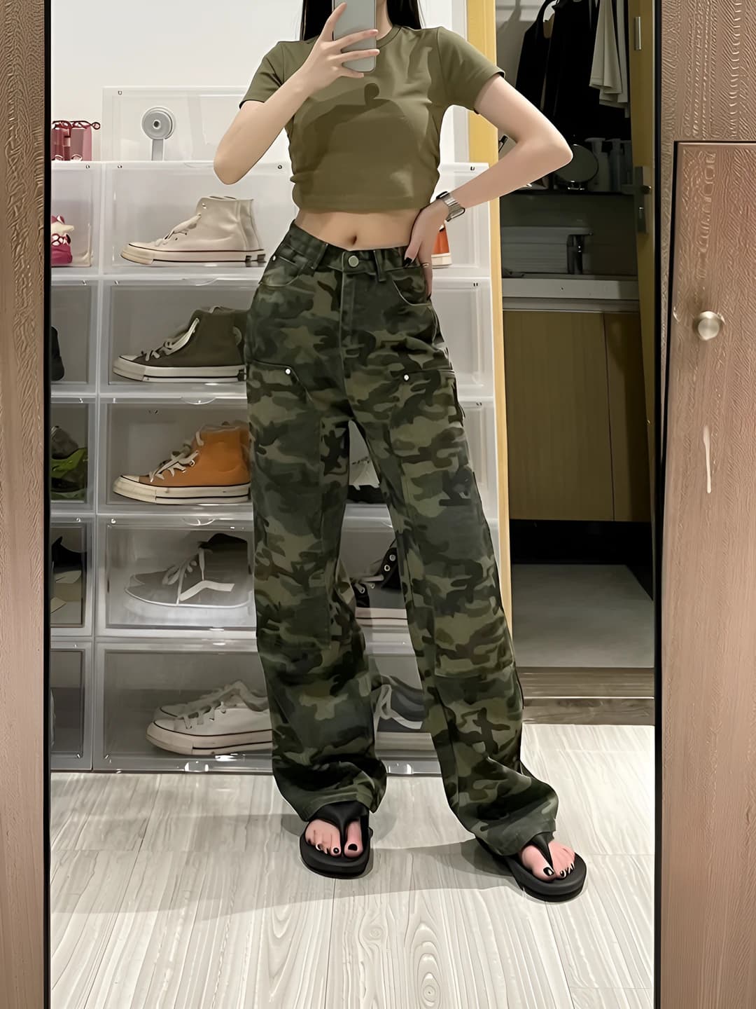 Camouflage, zipper