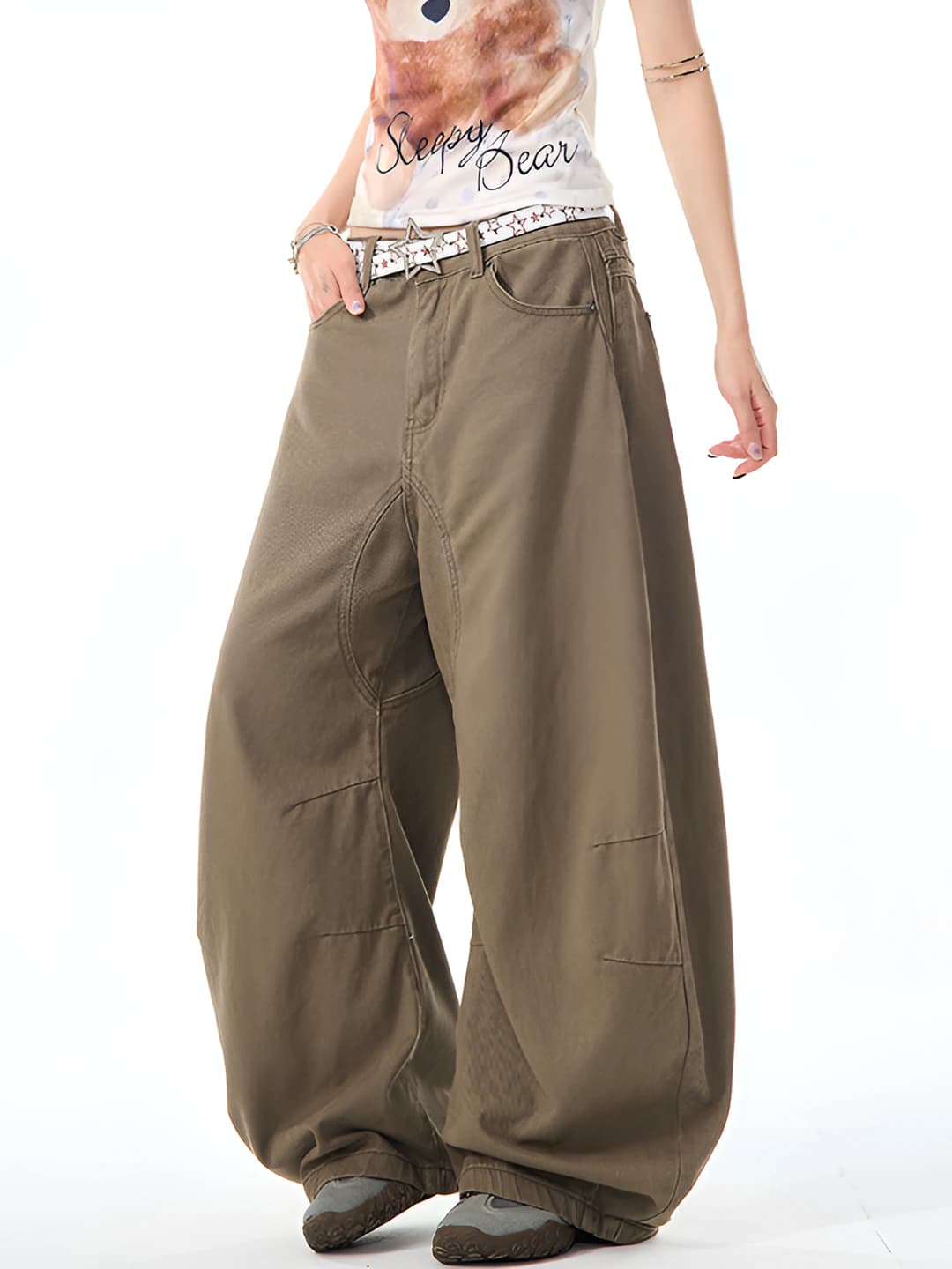 Women's wide and flared jeans, high waist, trousers, spring-autumn, retro, buttons, street style