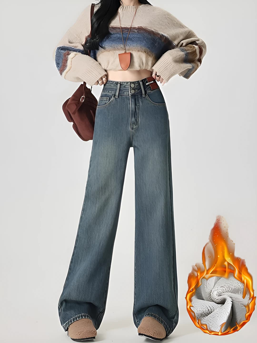 Blue-gray retro with plush lining
