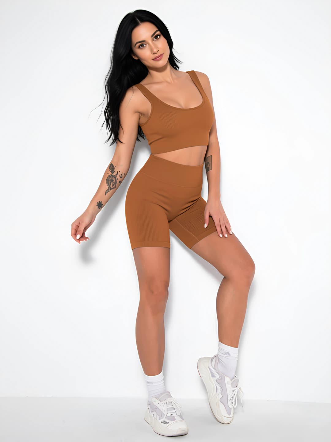 Light Coffee Bra Shorts