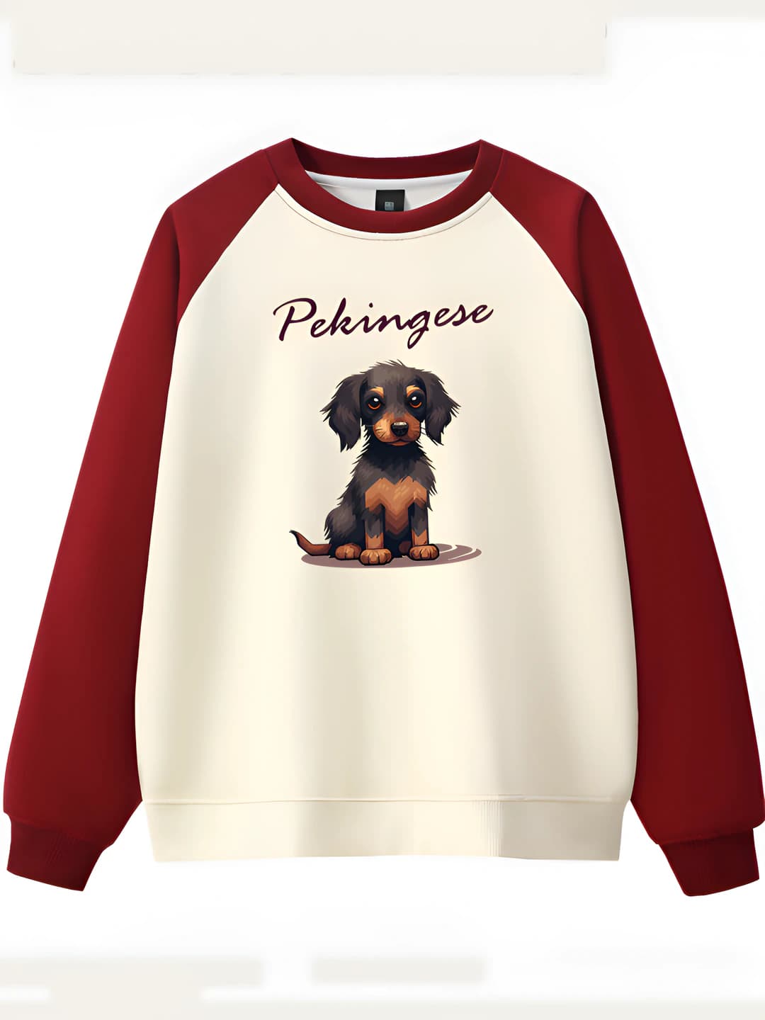 Women's crew neck printed sweatshirt, autumn-winter, loose fit, plus size, casual style