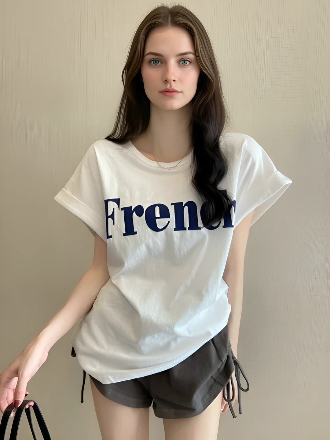 Women's summer loose fit short sleeve crew neck printed t-shirt, slimming