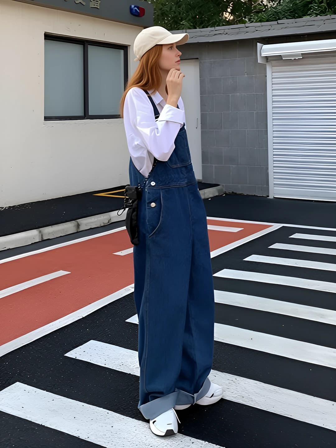 Women's wide and flared jeans: spring-autumn 2026, Korean style, loose fit, high waist, slimming, retro, straight cut, wide-leg trousers, denim fabric