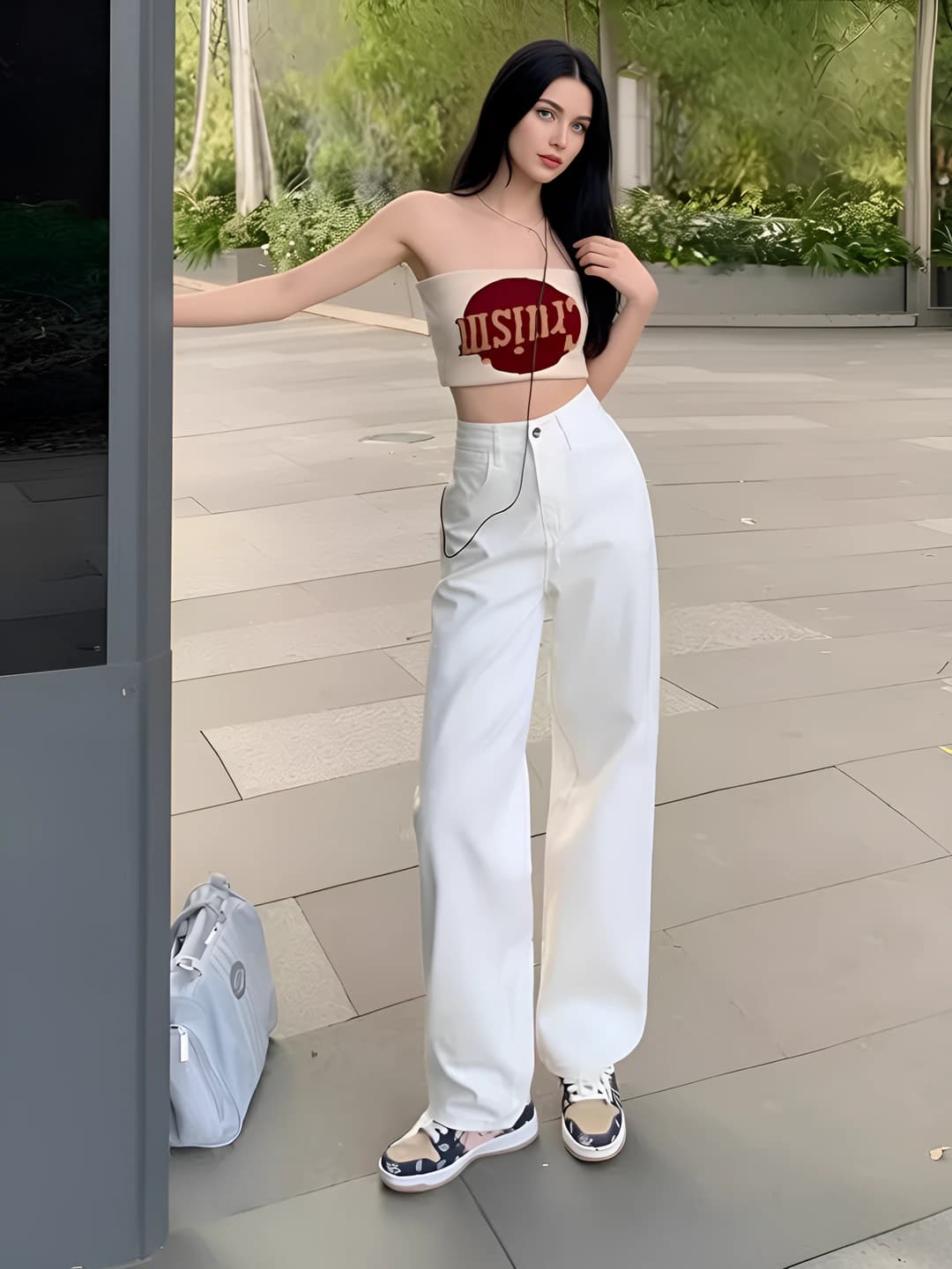 Ayollar uchun keng va klesh jinsi shimlar, 2026 bahor-kuz, baland bel, to'g'ri kesim, bo'sh (oversize), kundalik, nozik ko'rsatadigan